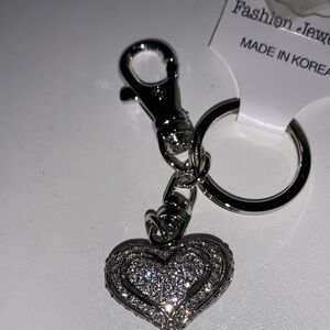 Crystal heart purse/bag charm Keychain nwt